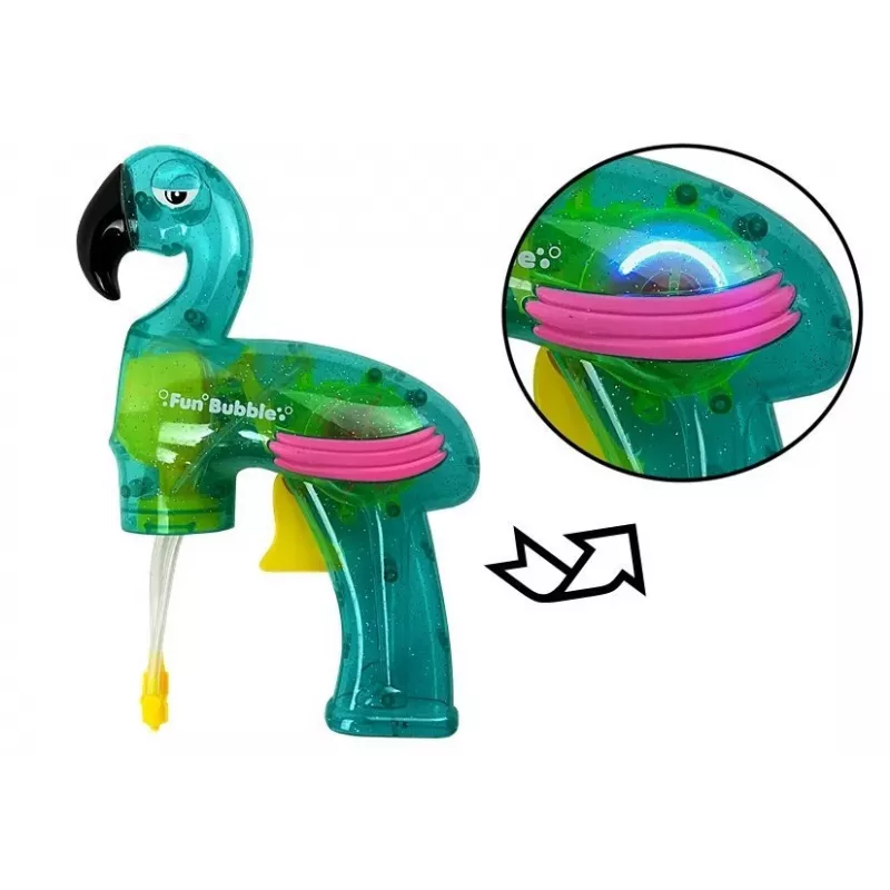 LEAN TOYS Soap Bubble Gun Flamingo Blue