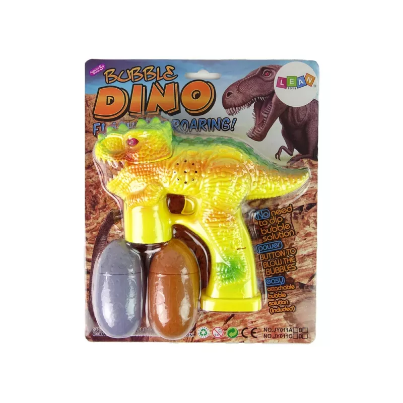 LEAN TOYS Muilo burbulai Dinozaurų burbulų skystis kiaušinyje Geltona