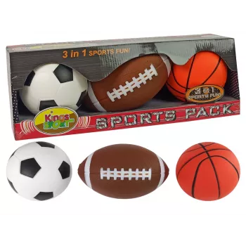 LEAN TOYS Soft Sports Ball Set 3in1 Football Basketball