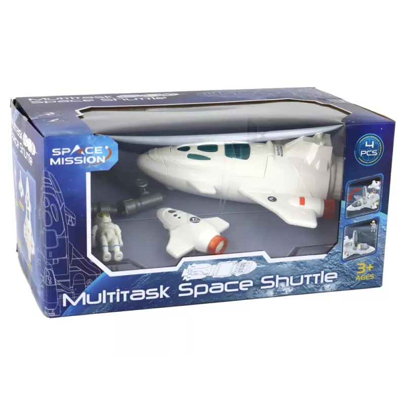 LEAN TOYS Space Mission Cosmos 4 Elements Playset – Raketa, astronautas, marsaeigis ir vėliava (4 dalys, nuo 3 metų)