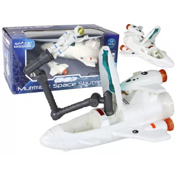 LEAN TOYS Space Mission Cosmos 4 Elements Playset – Raketa, astronautas, marsaeigis ir vėliava (4 dalys, nuo 3 metų)