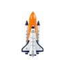 LEAN TOYS kosminė raketa su metaliniu erdvėlaiviu - atgal traukiama, su šviesos ir garso efektais, aviacijos ir kosmoso žaislų rinkinys
