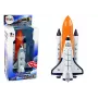 LEAN TOYS kosminė raketa su metaliniu erdvėlaiviu - atgal traukiama, su šviesos ir garso efektais, aviacijos ir kosmoso žaislų rinkinys