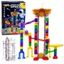 LEAN TOYS Space Track Construction Blocks 153 vnt. - 3D spalvotas rutuliukų takelis su tuneliais ir kamuoliukais