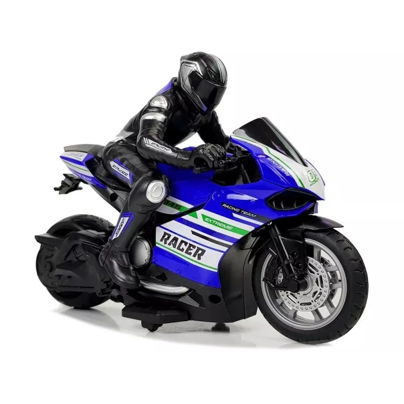 LEAN TOYS Sports Motorcycle 2.4G Remote Controlled Racer Range 35m Blue