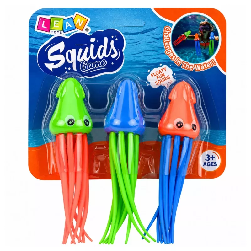 LEAN TOYS Kalmaras Medūza Nardymo Žaislai Vaikų Baseinui Vonios 3vnt