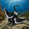 LEAN TOYS Stingray guminė figūrėlė, tampri, realistiška vandenyno žuvis 13 cm