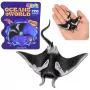 LEAN TOYS Stingray guminė figūrėlė, tampri, realistiška vandenyno žuvis 13 cm