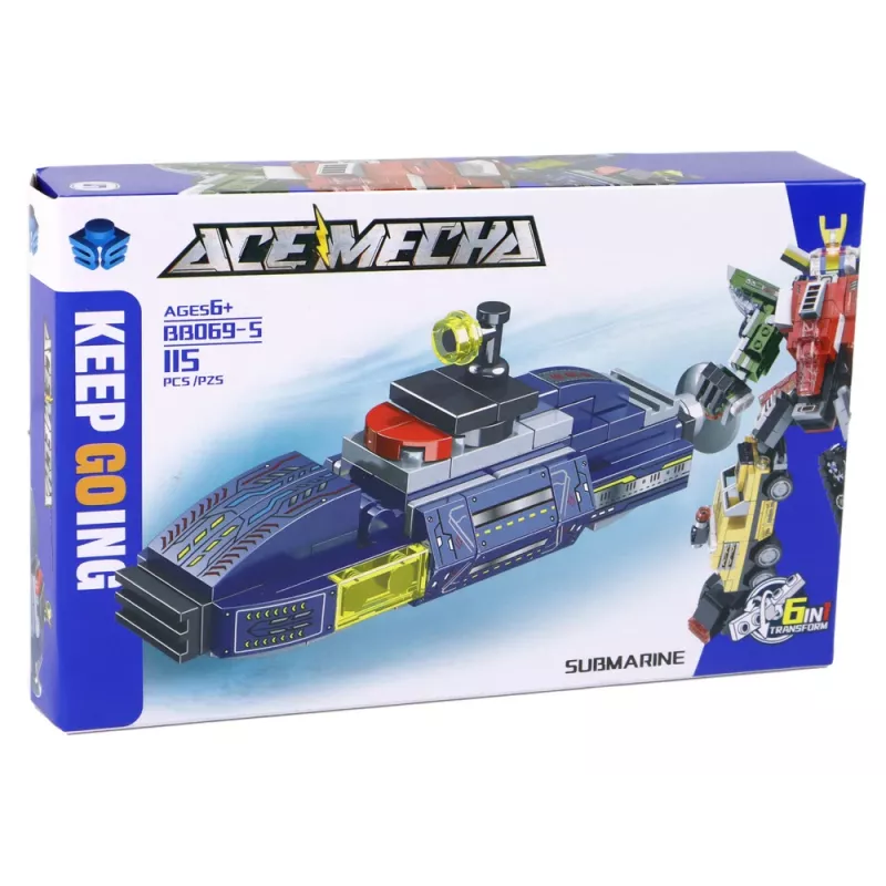 LEAN TOYS Submarine Building Blocks 115 Pieces Construction Stickers