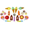LEAN TOYS Sweet Treats rinkinys: ledai, keksiukai, padažai, šaukšteliai