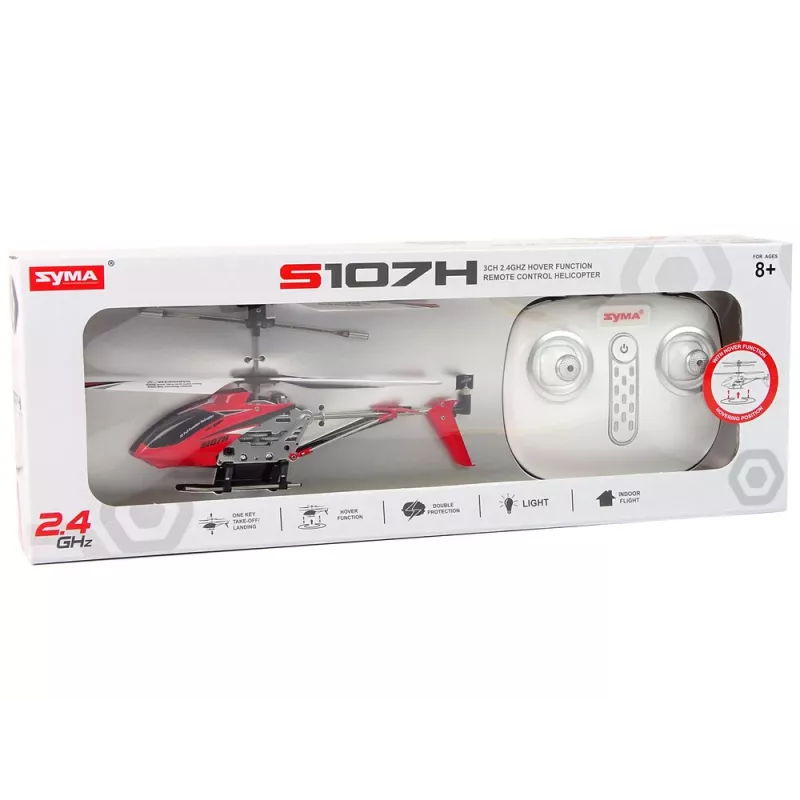 LEAN TOYS SYMA S107H 2.4G RC sraigtasparnis raudonas