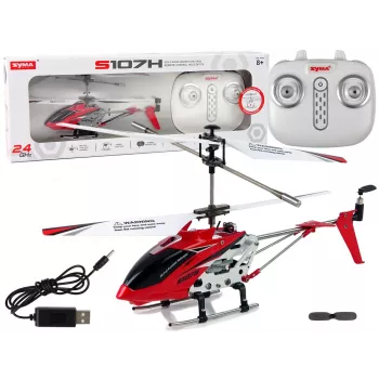LEAN TOYS SYMA S107H 2.4G RC sraigtasparnis raudonas