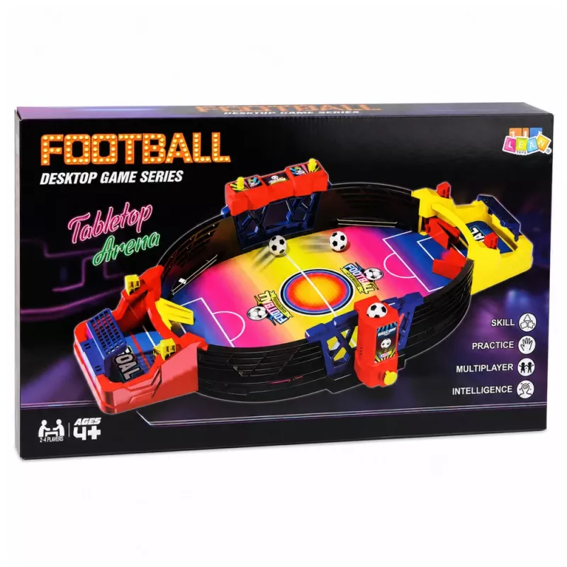 LEAN TOYS Stalo futbolas 2 žaidėjams – kompaktiškas foosball su 18 žaidėjų, plieninėmis ašimis ir rezultatų lenta