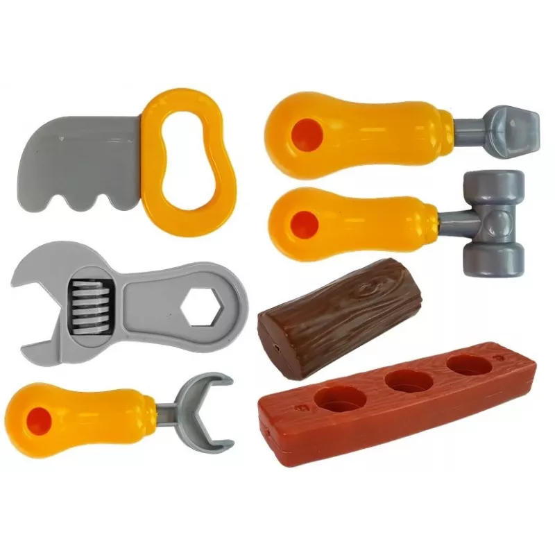 LEAN TOYS Įrankių rinkinys kuprinėje Dirbtuvės Oranžinė ir Pilka