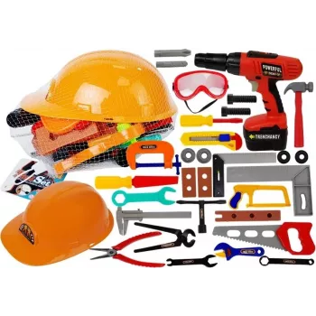 LEAN TOYS Įrankių rinkinys mažajam meistrui, 37 vnt.