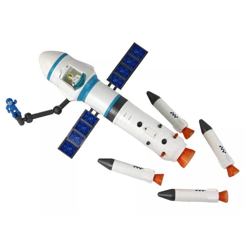 LEAN TOYS Žaidimų rinkinys Kosminė misija Raketų paleidimo įrenginys su astronautais, 15 elementų
