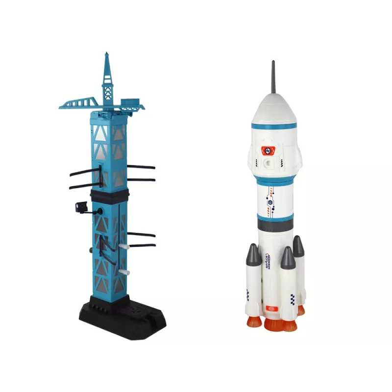 LEAN TOYS Žaidimų rinkinys Kosminė misija Raketų paleidimo įrenginys su astronautais, 15 elementų