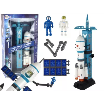 LEAN TOYS Žaidimų rinkinys Kosminė misija Raketų paleidimo įrenginys su astronautais, 15 elementų