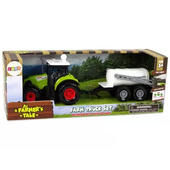 LEAN TOYS Traktorius vaikams su priekaba Ūkio automobilis