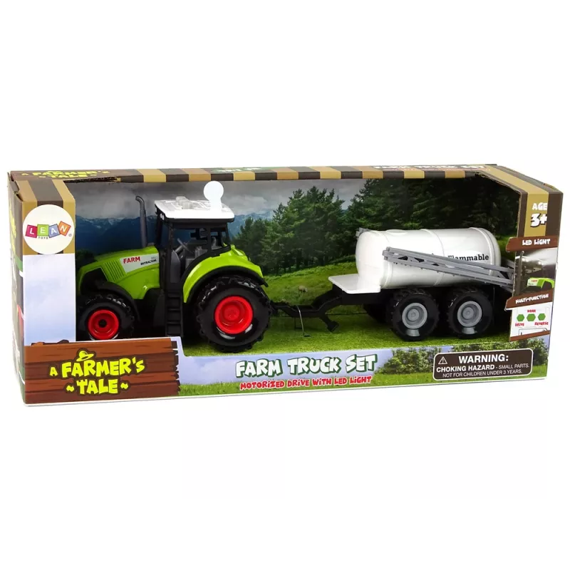 LEAN TOYS Traktorius vaikams su priekaba Ūkio automobilis