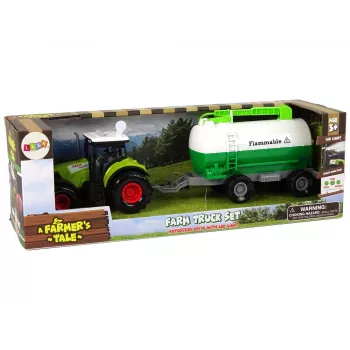 LEAN TOYS Traktorius vaikams su priekaba ir cisterna Ūkis