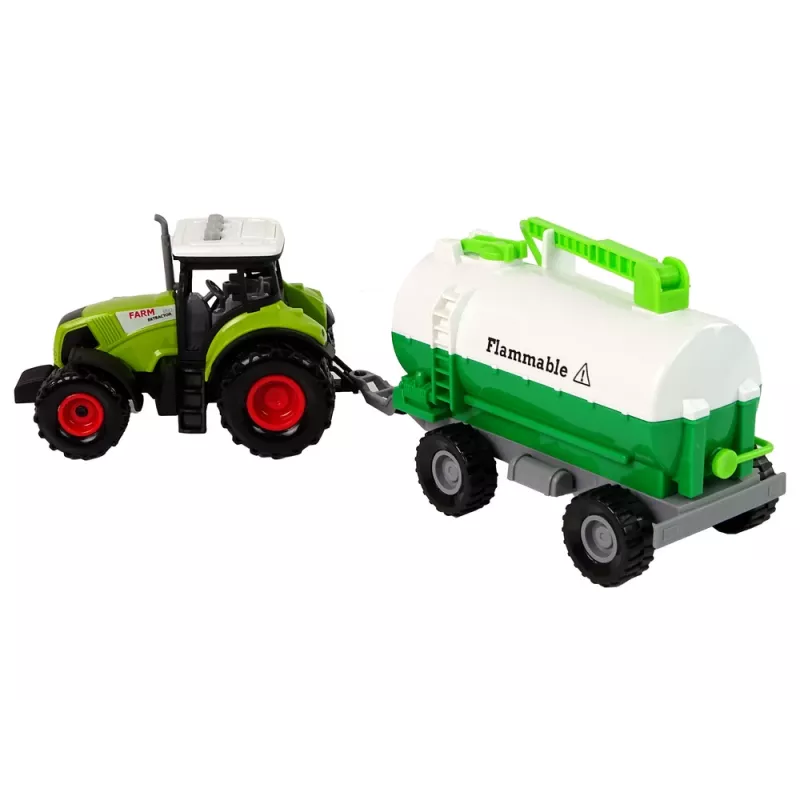 LEAN TOYS Traktorius vaikams su priekaba ir cisterna Ūkis