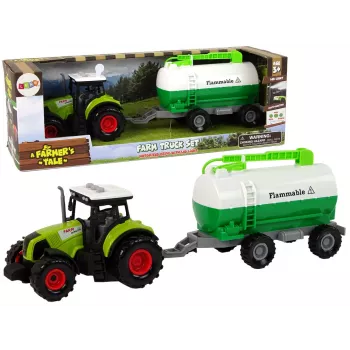 LEAN TOYS Traktorius vaikams su priekaba ir cisterna Ūkis