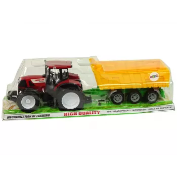 LEAN TOYS Traktorius Raudonas Savivartis Geltonas Traktorius 50 cm