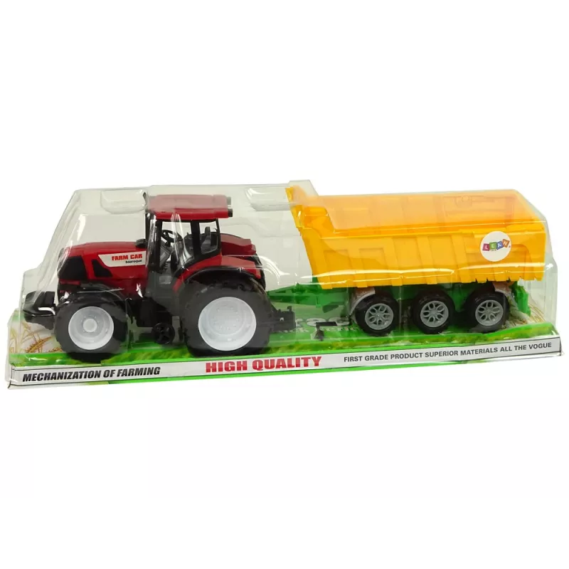 LEAN TOYS Traktorius Raudonas Savivartis Geltonas Traktorius 50 cm