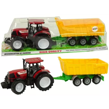 LEAN TOYS Traktorius Raudonas Savivartis Geltonas Traktorius 50 cm