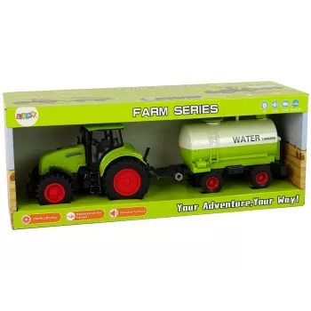 LEAN TOYS Traktorius su dideliu ratu priekaba Green Farm