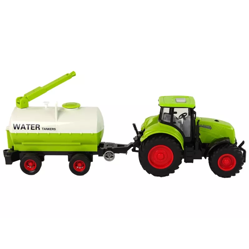 LEAN TOYS Traktorius su dideliu ratu priekaba Green Farm