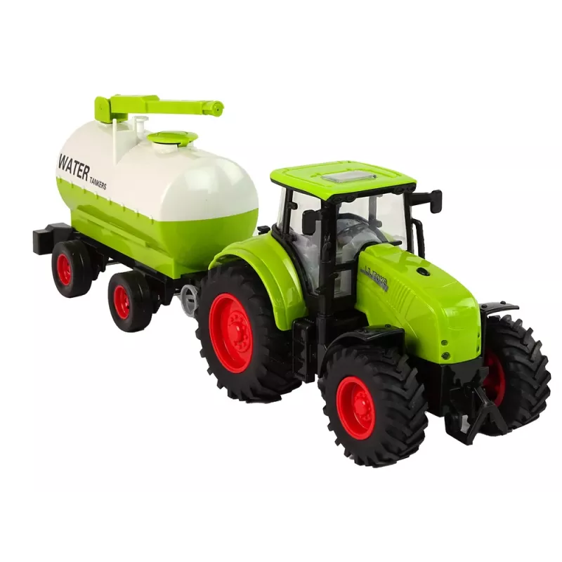 LEAN TOYS Traktorius su dideliu ratu priekaba Green Farm