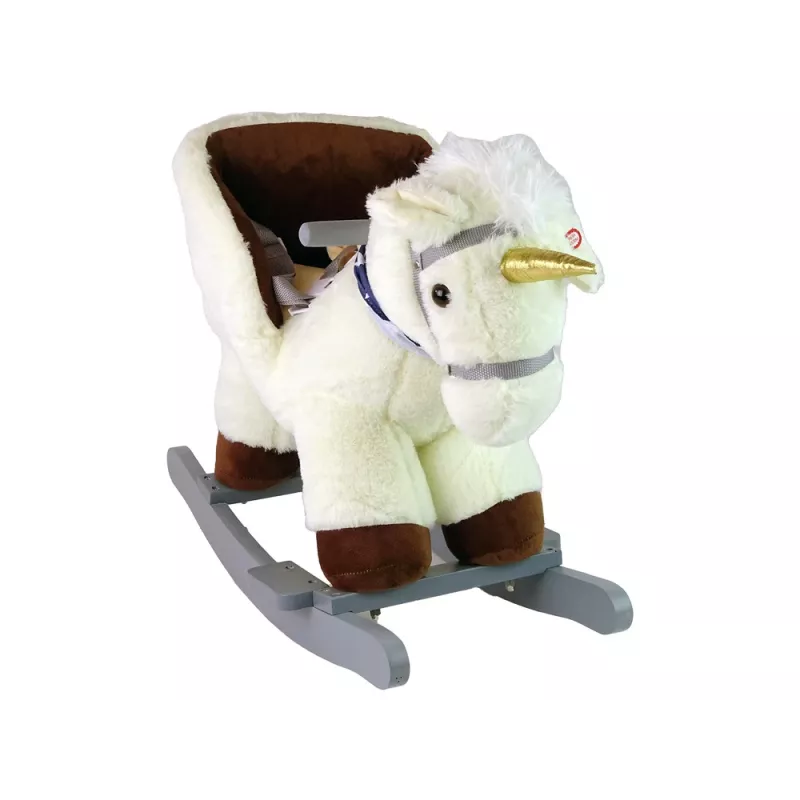 LEAN TOYS Unicorn Rocking Horse Rocker for Toddlers White Beige