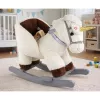 LEAN TOYS Unicorn Rocking Horse Rocker for Toddlers White Beige