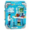 LEAN TOYS Veterinarijos lagaminas su šuns priežiūros rinkiniu, rudas, vaidmenų žaidimų rinkinys su 12 priedų