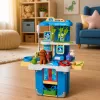 LEAN TOYS Veterinarijos lagaminas su šuns priežiūros rinkiniu, rudas, vaidmenų žaidimų rinkinys su 12 priedų