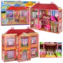 LEAN TOYS Vila didelis lėlių namas 6 kambariai baldai priedai 128 vnt.