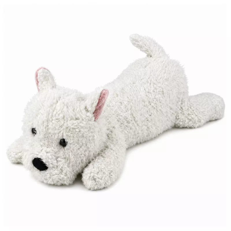 LEAN TOYS Vakarų Škotijos baltasis terjeras pliušinis šuo minkštas žaislas, baltas, 40 cm