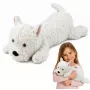 LEAN TOYS Vakarų Škotijos baltasis terjeras pliušinis šuo minkštas žaislas, baltas, 40 cm