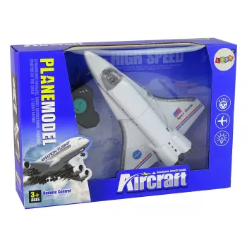 LEAN TOYS White Remote Controlled F-16 Fighter Jet (2.4 GHz, RTF)
