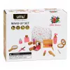 LEAN TOYS Medinis grožio rinkinys mergaitėms su baltu kosmetiniu krepšiu, 17 dalių