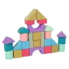 LEAN TOYS Wooden Bricks Pastel Colours 28 Pieces Castle
