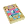 LEAN TOYS Wooden Bricks Pastel Colours 28 Pieces Castle