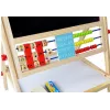LEAN TOYS Medinė kreidinė lenta su abaku, laikrodžiu, skaičiais ir magnetu