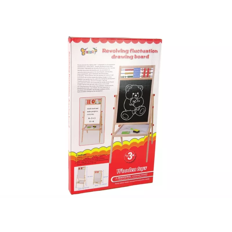LEAN TOYS Wooden Education Board 2in1 Magnetic-Chalkboard su Priedais Skaičiavimo Lentele, Daugyba, Abėcėle