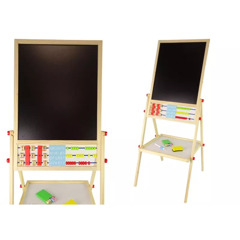 LEAN TOYS Wooden Education Board 2in1 Magnetic-Chalkboard su Priedais Skaičiavimo Lentele, Daugyba, Abėcėle