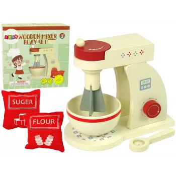 LEAN TOYS Medinės virtuvės roboto maišytuvo aksesuarai vaikams