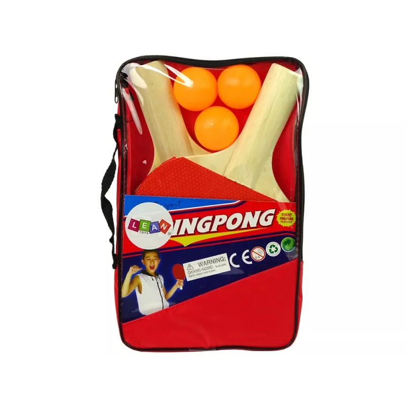LEAN TOYS Wooden Ping Pong Sticks 3 Balls Cover