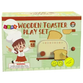 LEAN TOYS Mediniai skrudintuvo aksesuarai pusryčiams virtuvėje vaikams